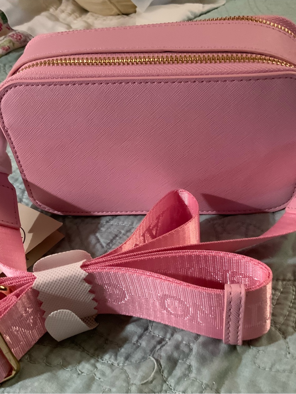 Valentino Orlandi Pink Crossbody with Gold Studs - Picture 2 of 5